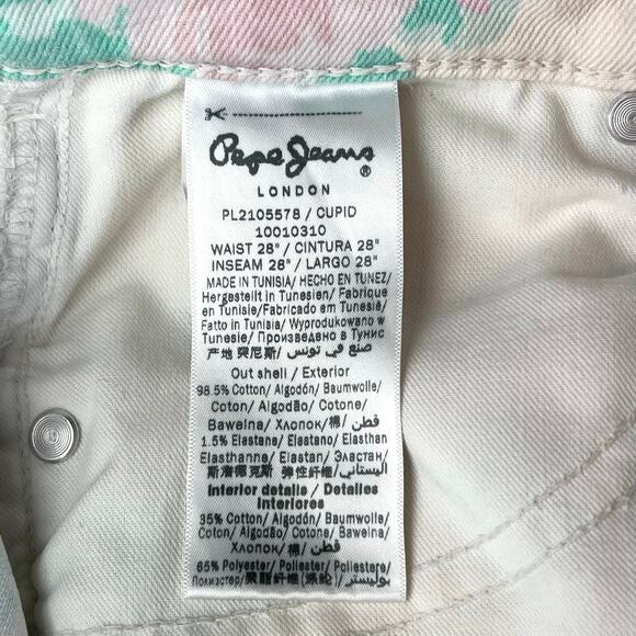 Vintage Y2K Pepe Jeans Capris in Pastel Floral Print Low Rise Sz 28 - Picture 11 of 11